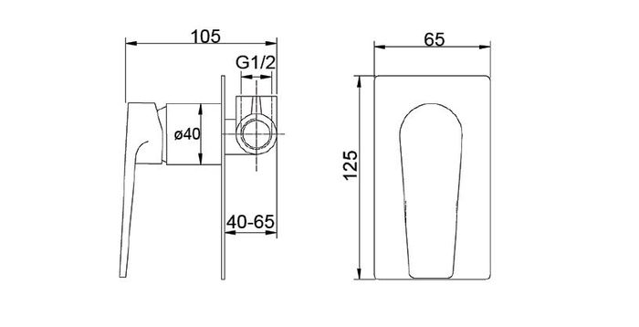 Inspire Zevio Shower Wall Mixer