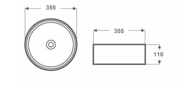 City Life 355MM Above Counter Basin - Reno Spares