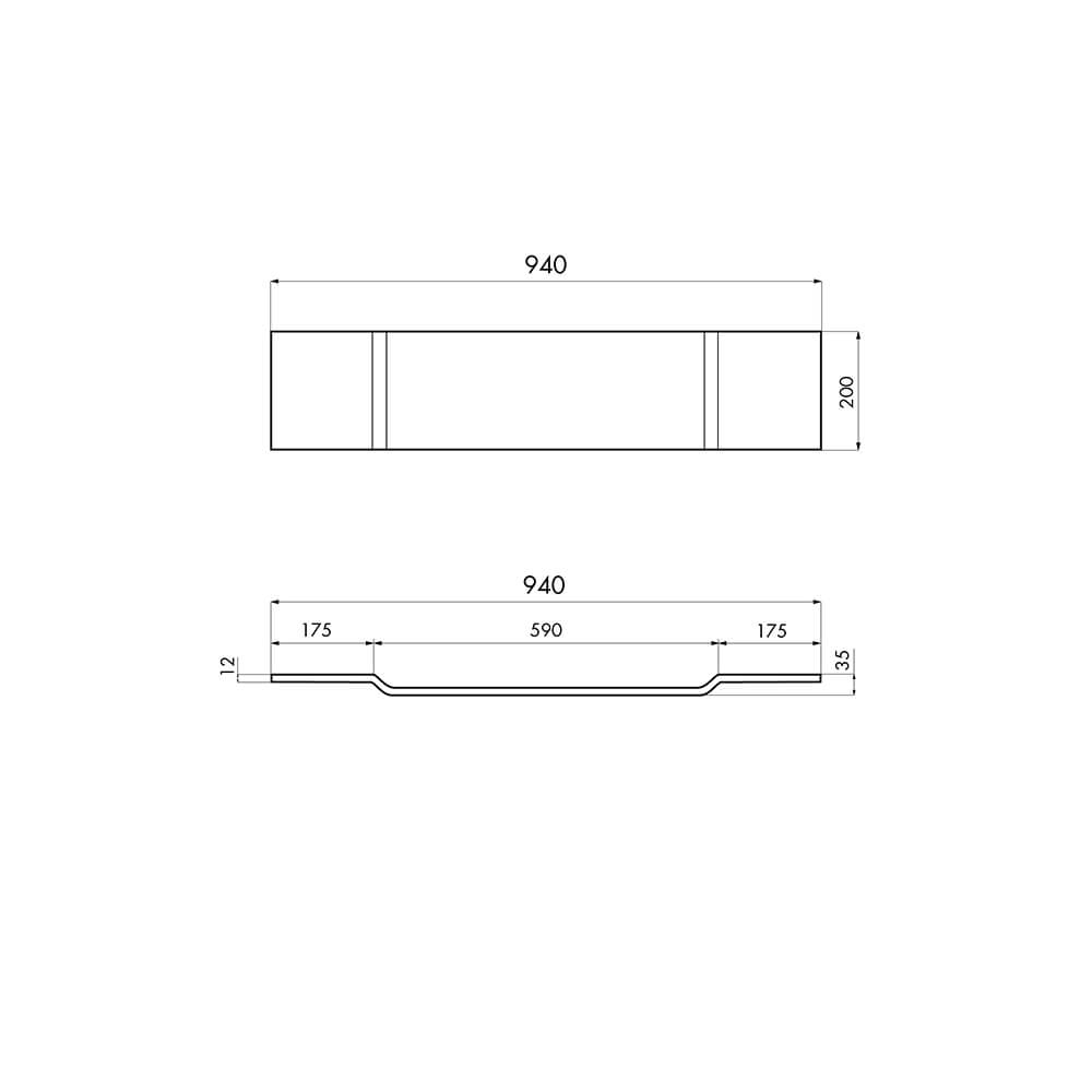 Solid Surface Bath Caddy 94 x 20 - Matte White