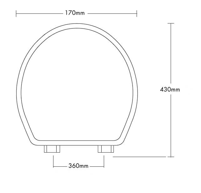 Claremont White Soft Close Toilet Seat - Chrome Hinges
