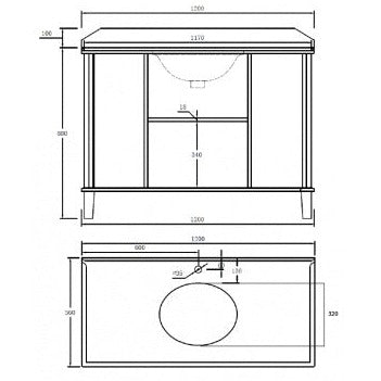 Turner Hastings Coventry 120x55 Single Bowl White Vanity with Marble
