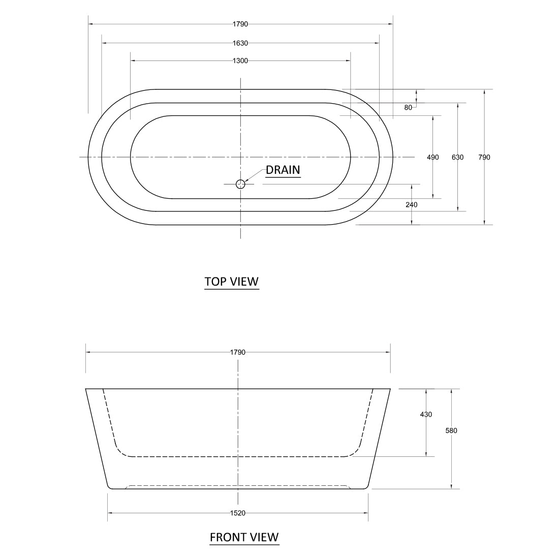 Decina Cool 1800 Freestanding Bath