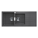 Abey Schock Signus 1& 3/4 Bowl Topmount Sink with Right Hand Drainer Stone D200SL