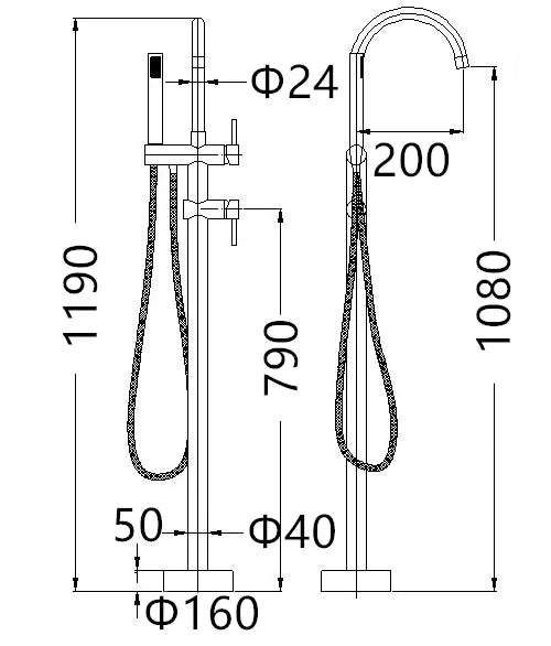 Inspire Pavia Floor Standing Mixer Brushed