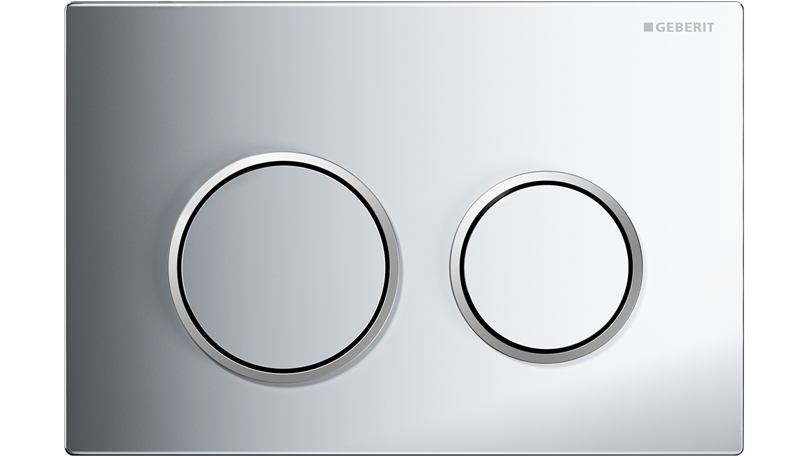 Kappa21 Dual Flush Button Round Chrome With Matt Chrome Trim