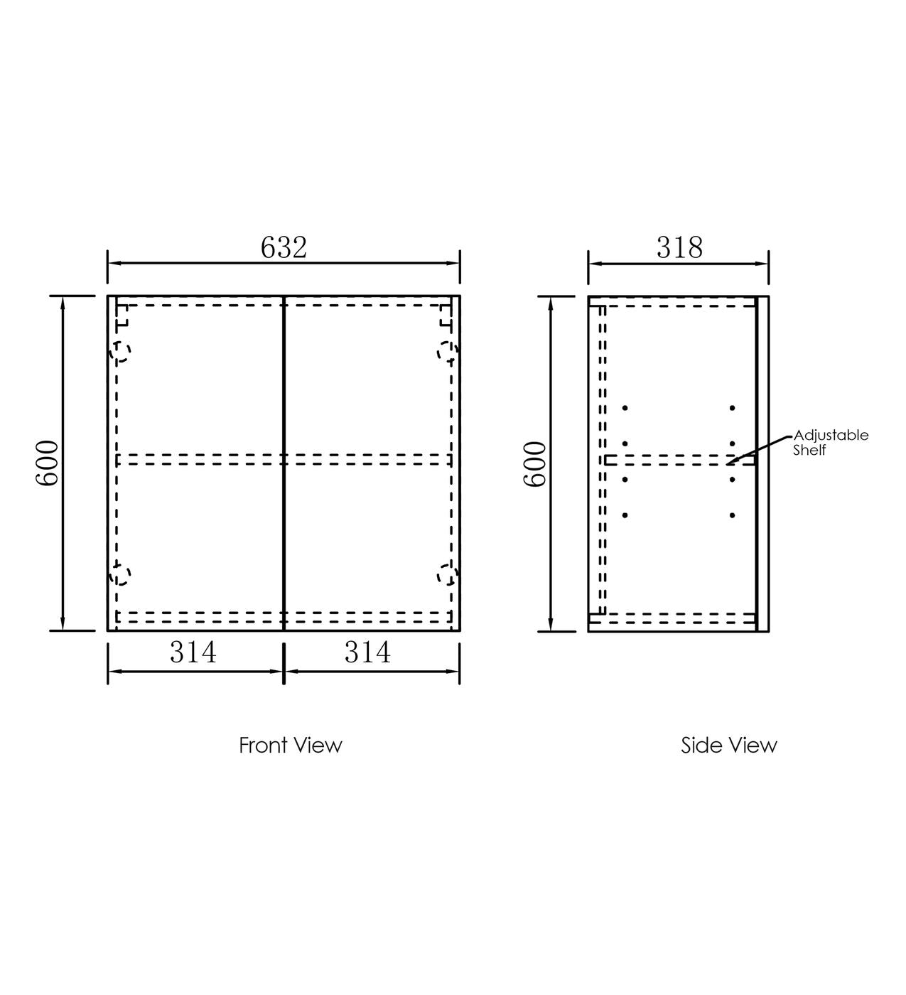 Byron/Bondi 630 Black Oak Wall Cabinet