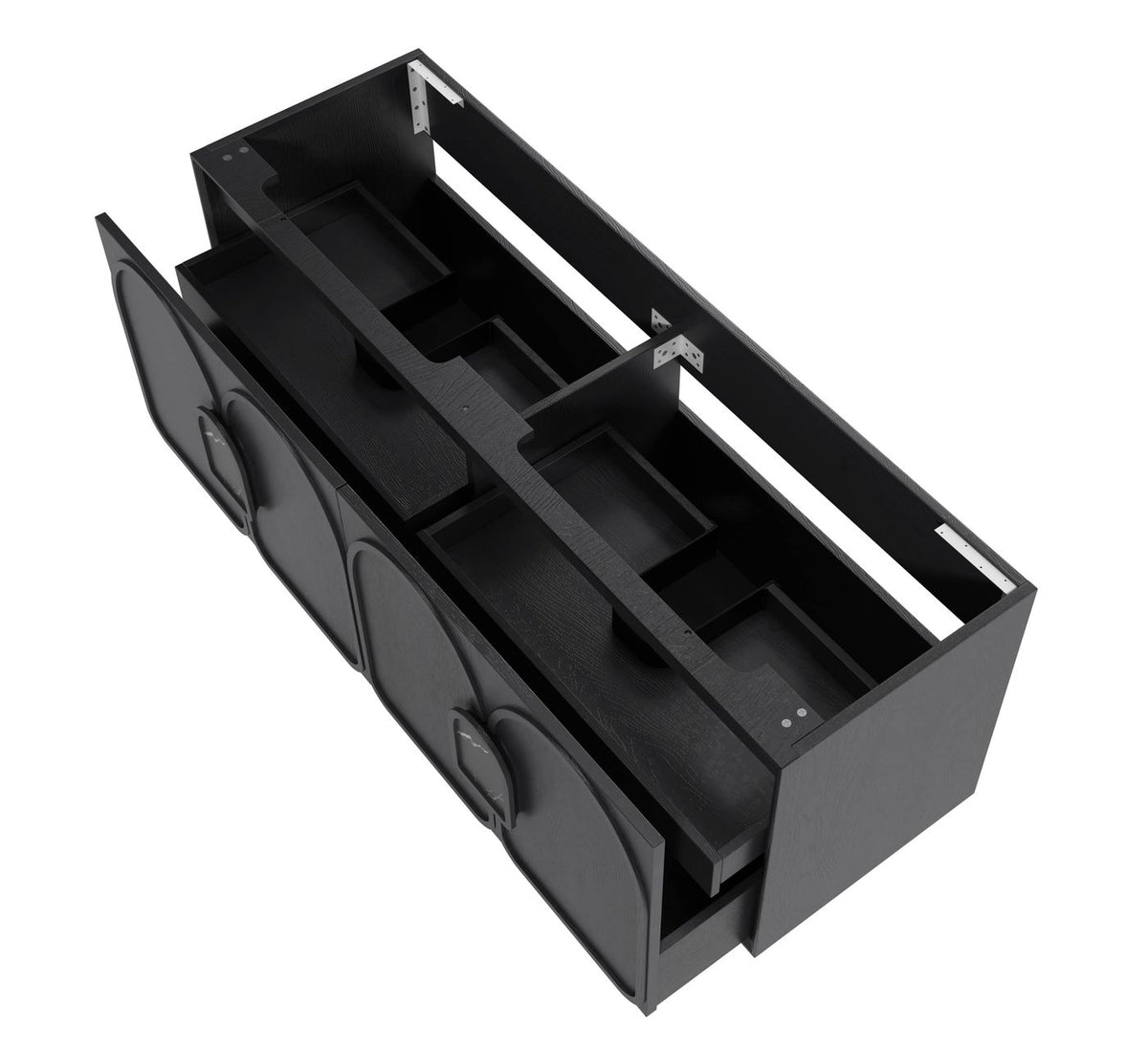 Laguna 1500mm Black American Oak Wall Hung Cabinet Only