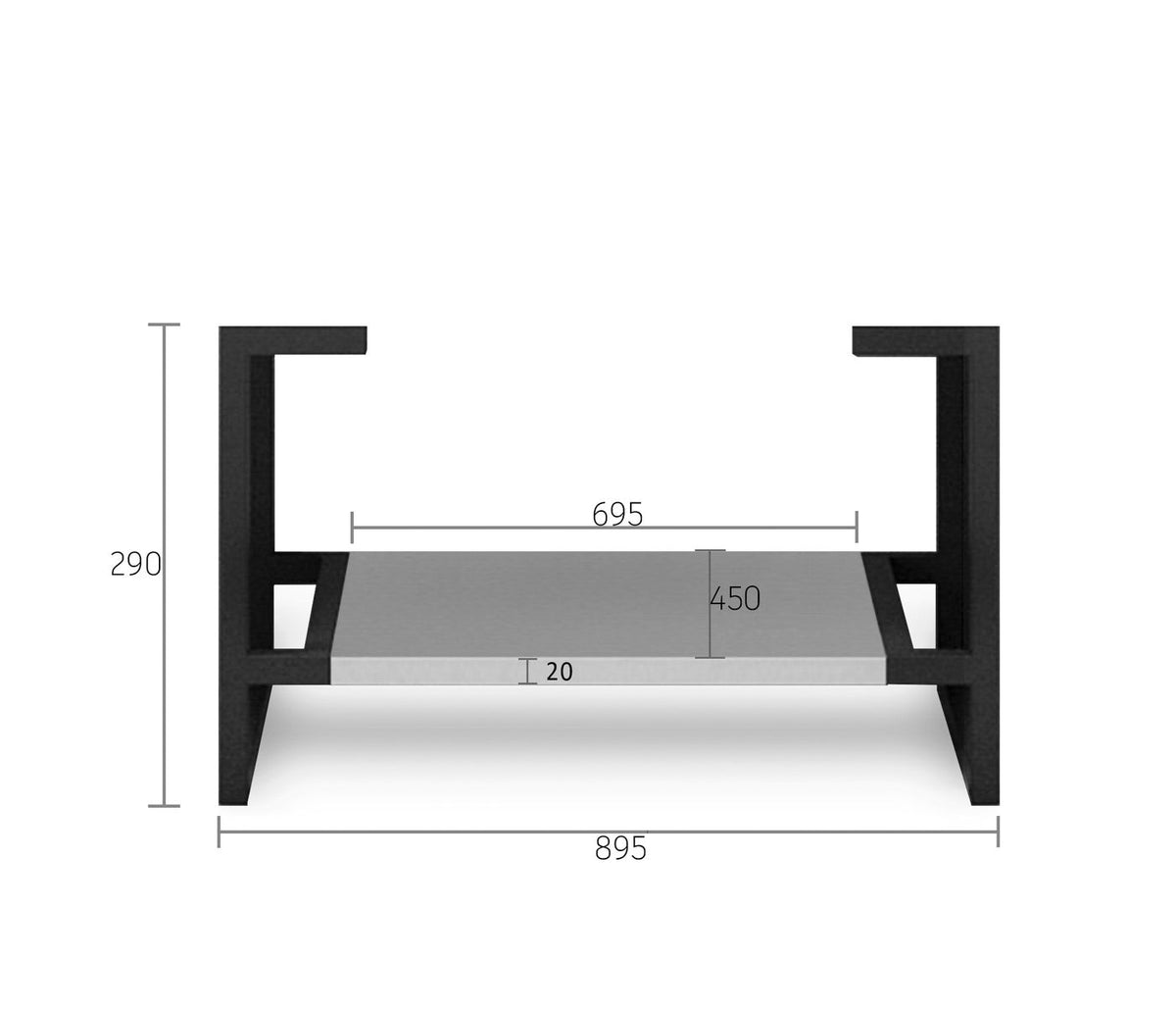 Leg Boston 900X450 Matte Grey