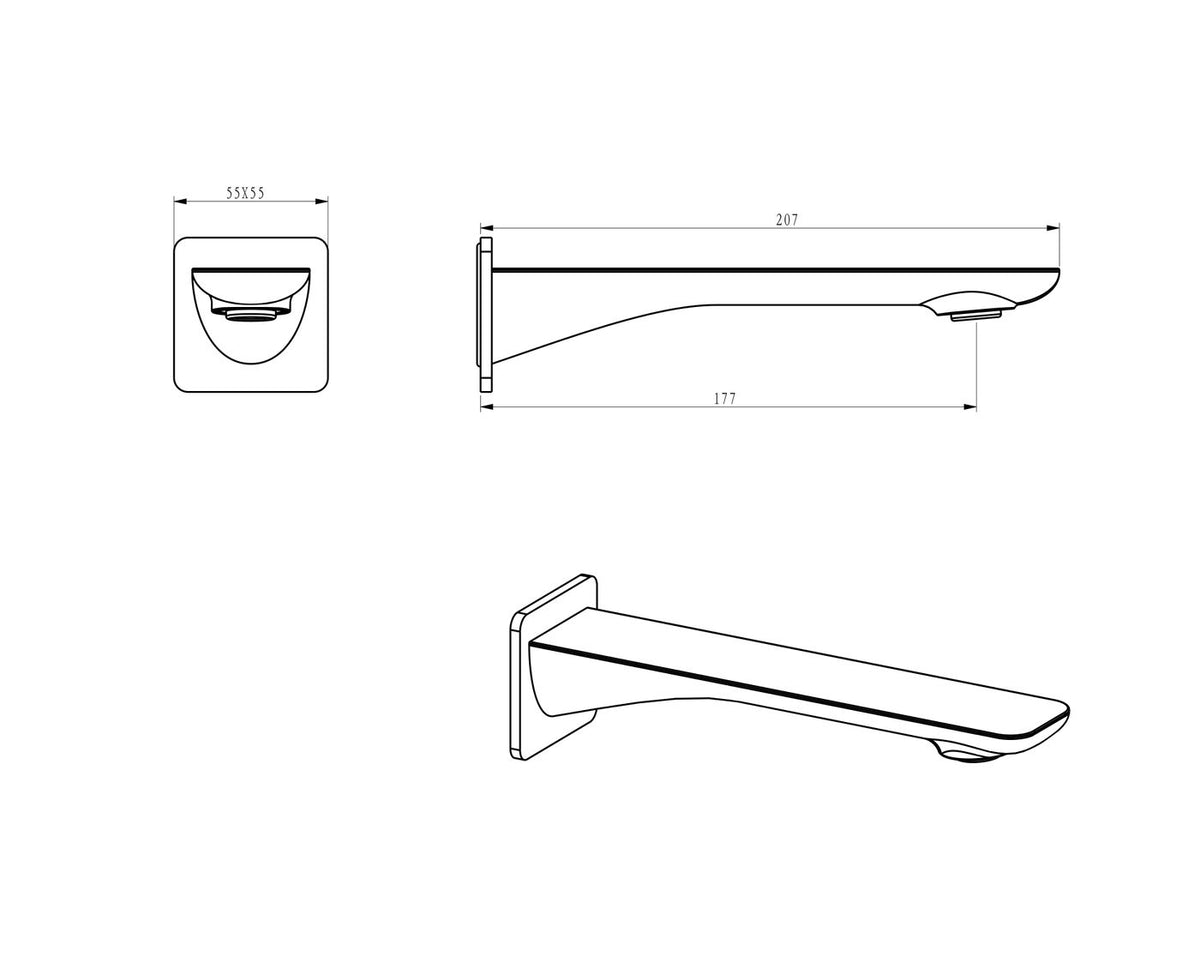 Oskar Matte Black Bath Spout