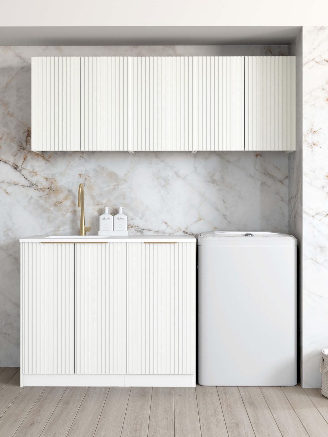 Laundry Kit 1715B Noosa Fluted White with Pure White Top