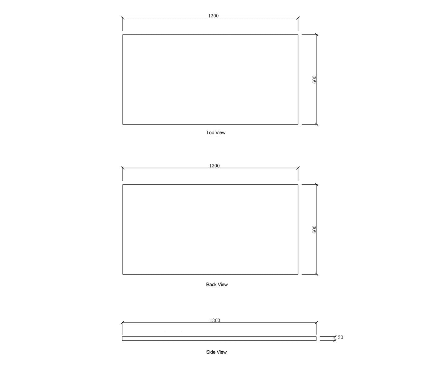 Laundry 1300mm Solid Surface Cloudy Carrara Top - No Hole