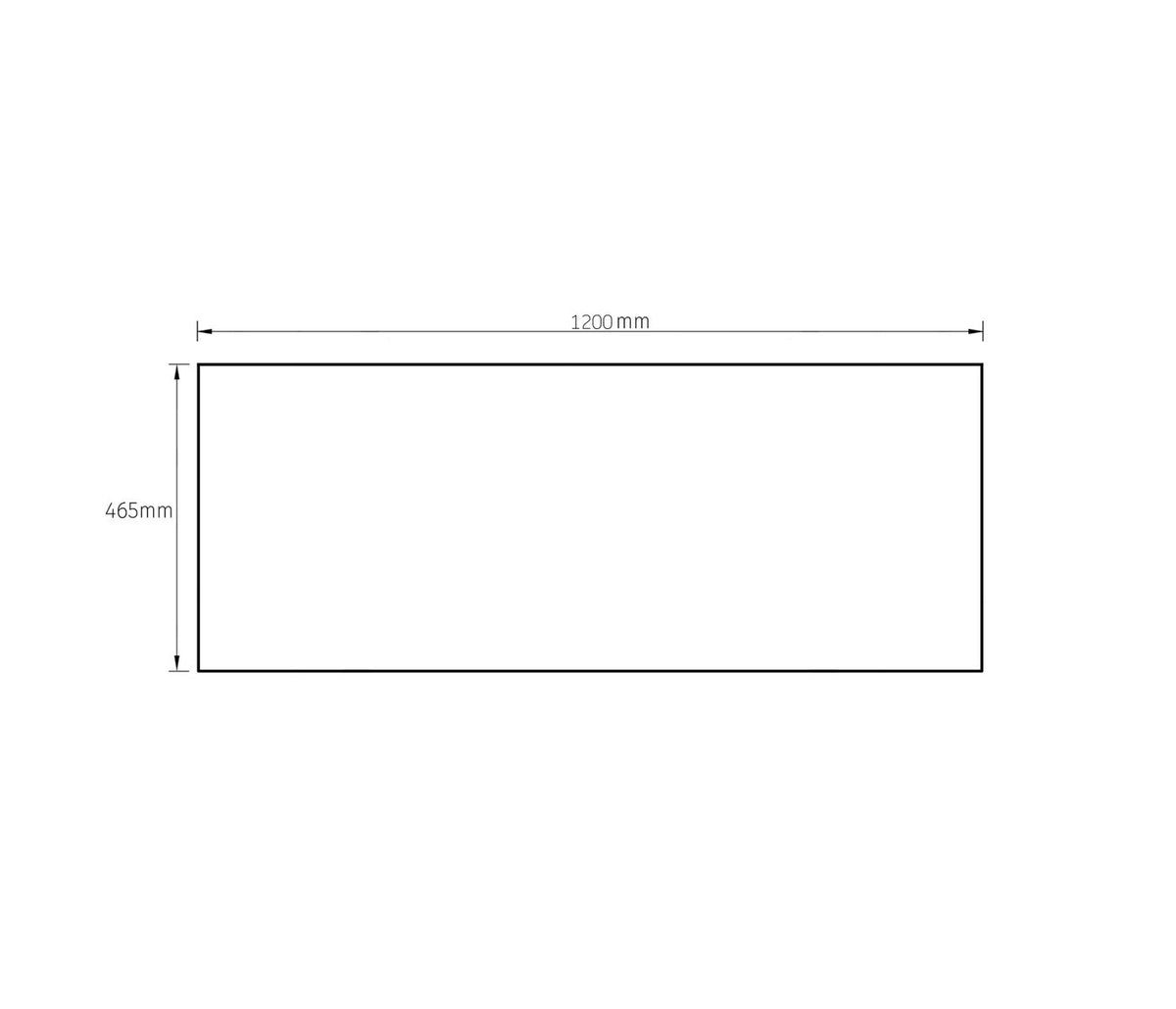 Vanity Top 1200x465x20 Pure White Top No Hole