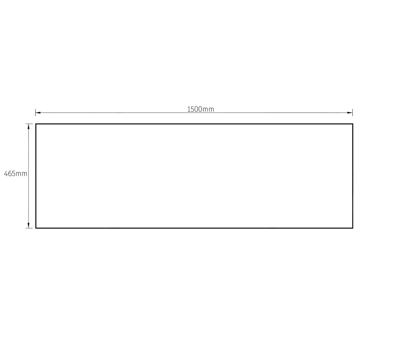 Vanity Top 1500x465x20 Pure White No Hole