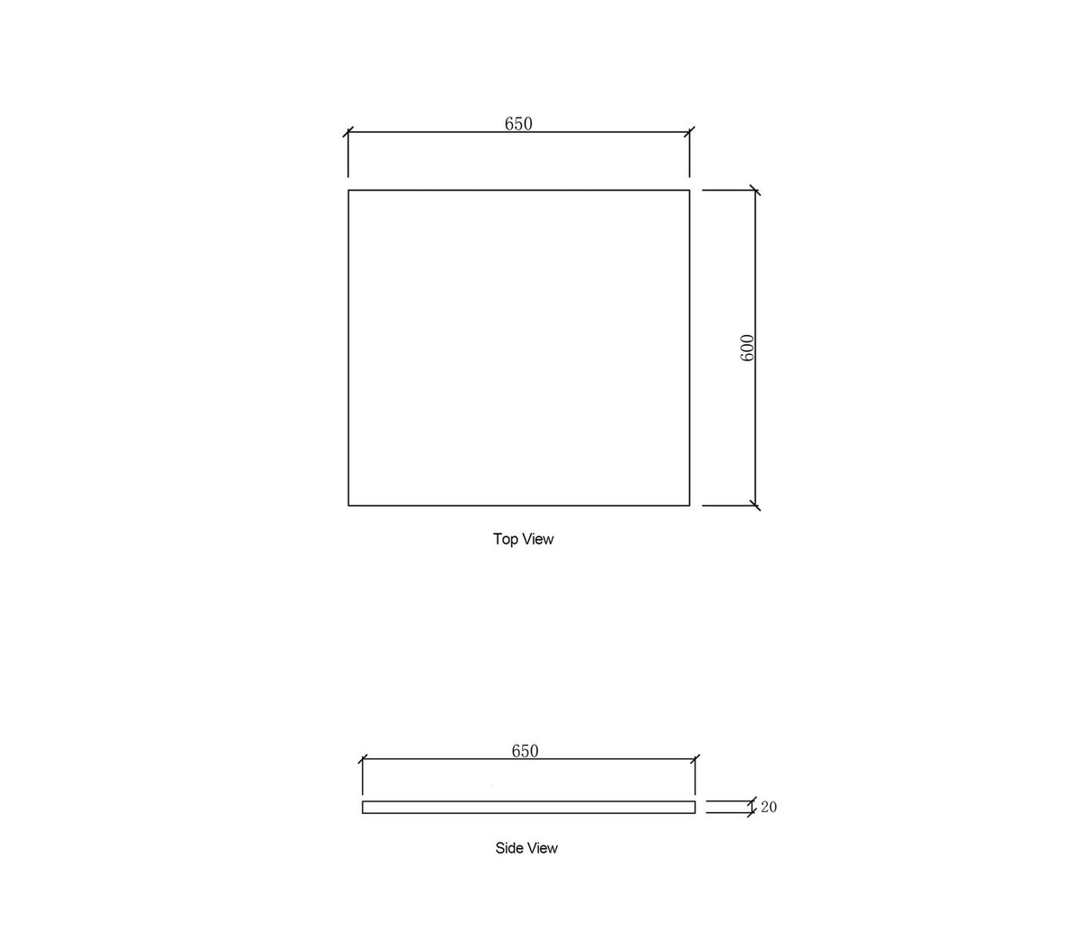 Laundry 650mm Natural Carrara White Marble Top - No Hole