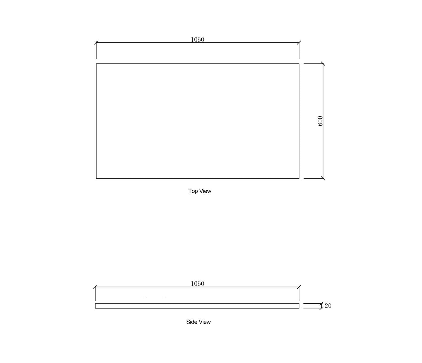 Laundry 1060mm Natural Carrara White Marble Top - No Hole
