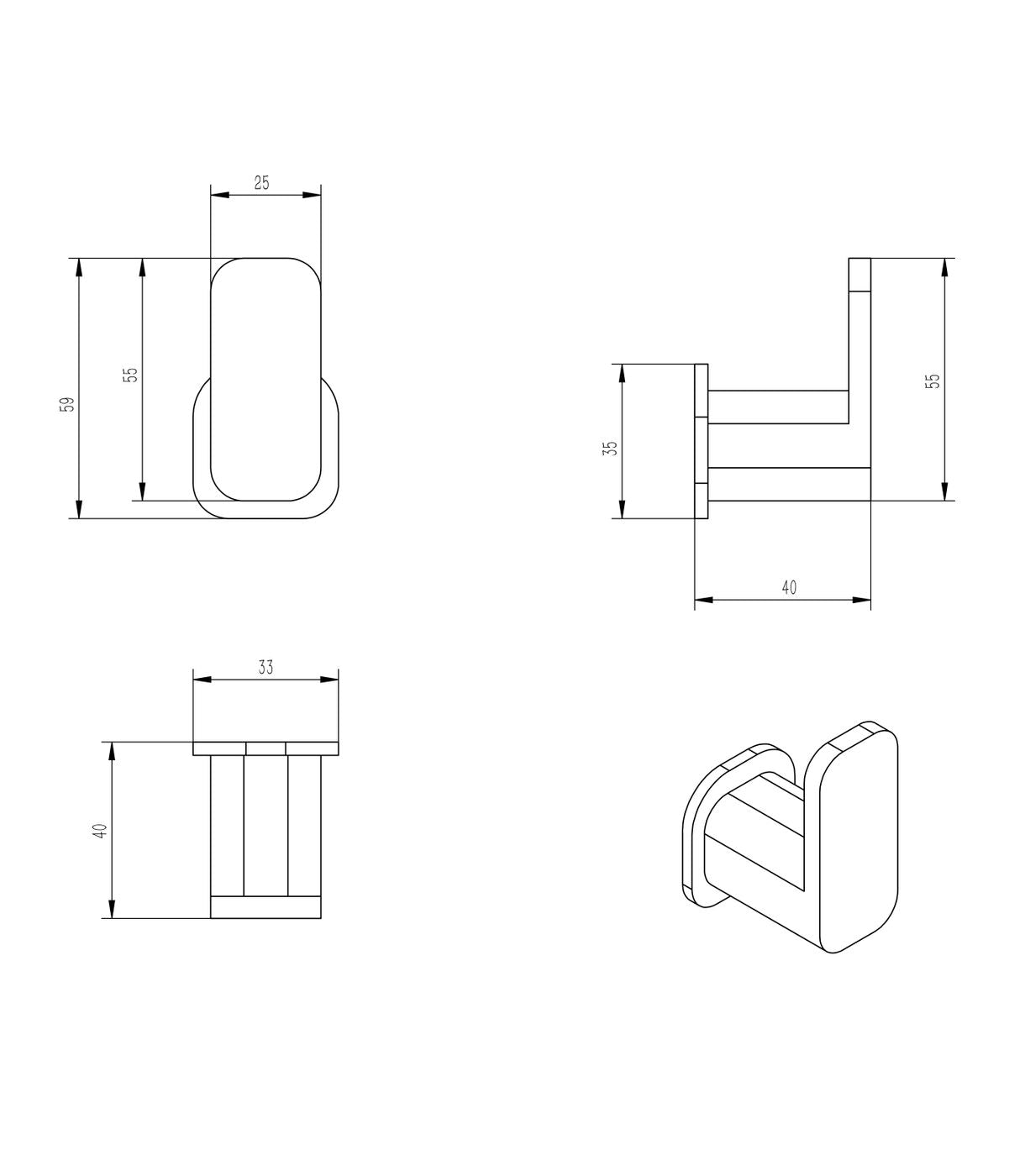 Oskar Chrome Robe Hook