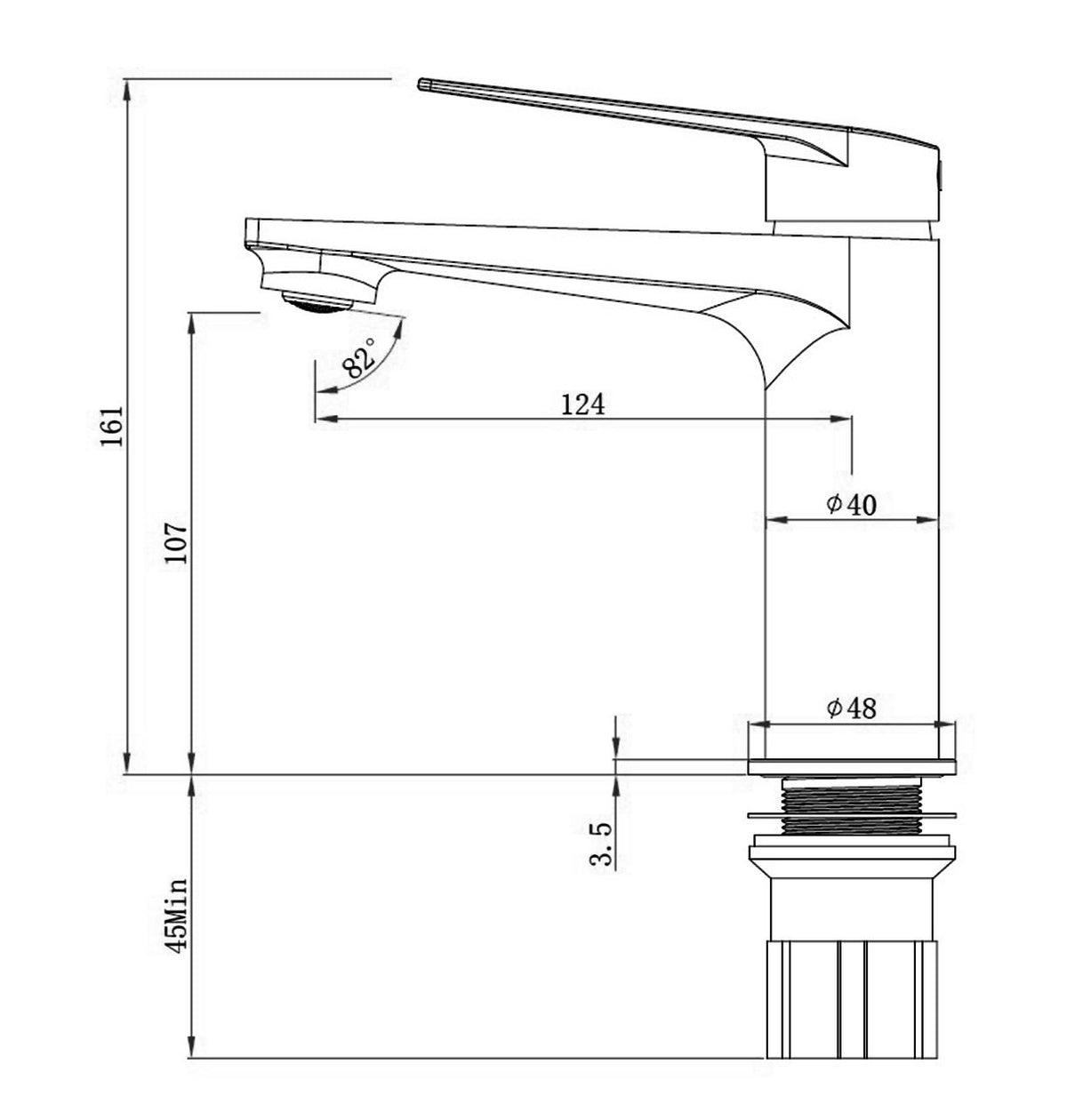 Zevio Lead Free Basin Mixer Chrome