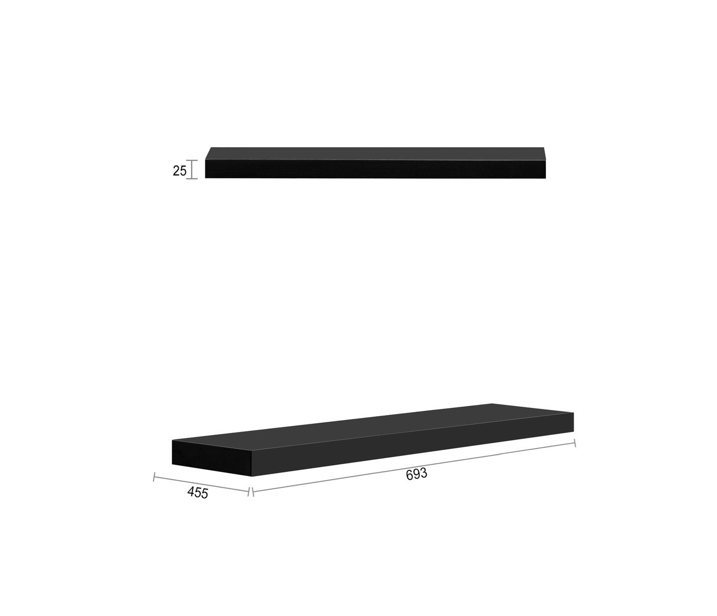 Marlo 697X450x25 Matte Black Leg Panel
