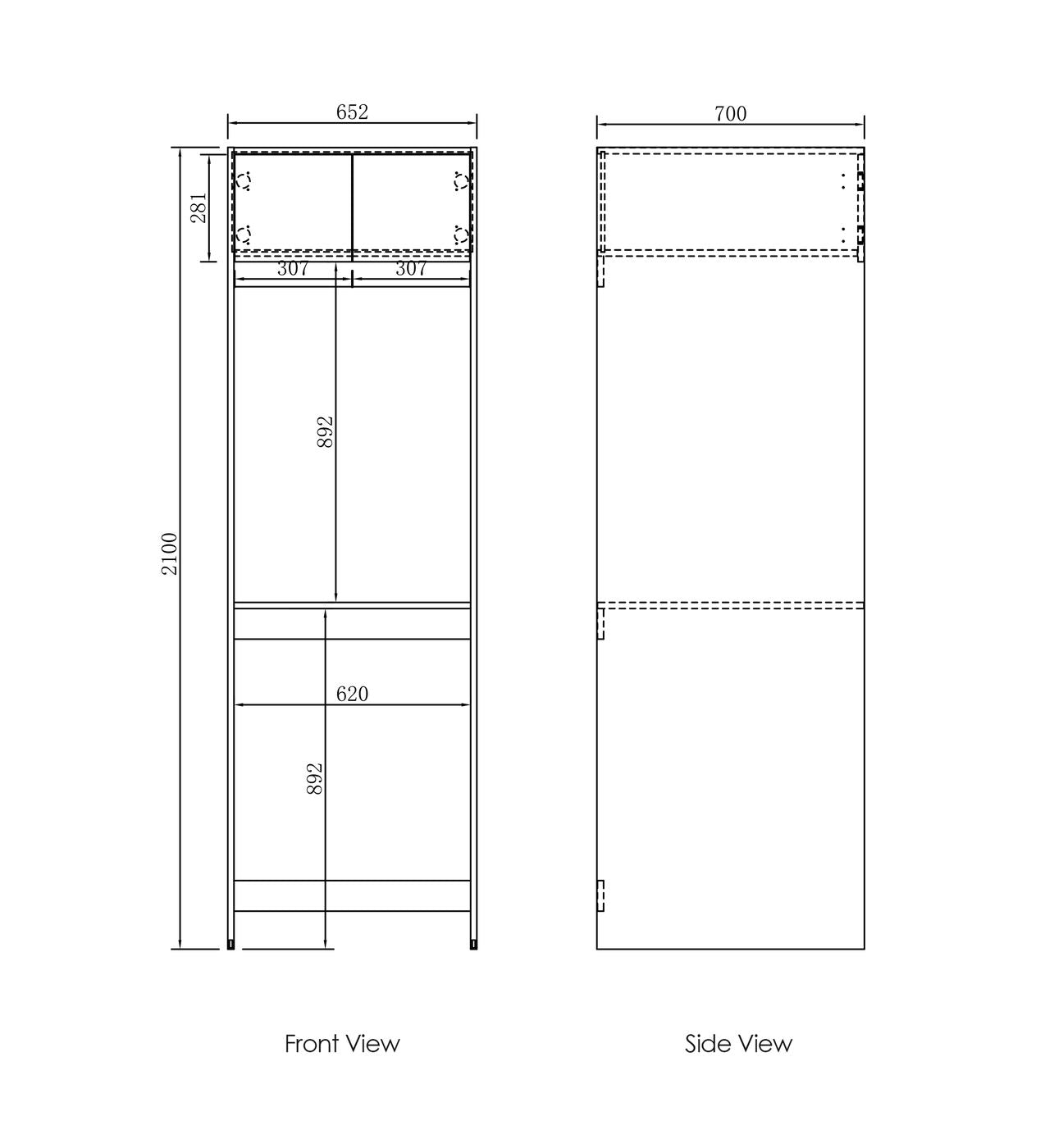 Havana Laundry 2100 WoodLand Oak Tall Washing Machine Cabinet