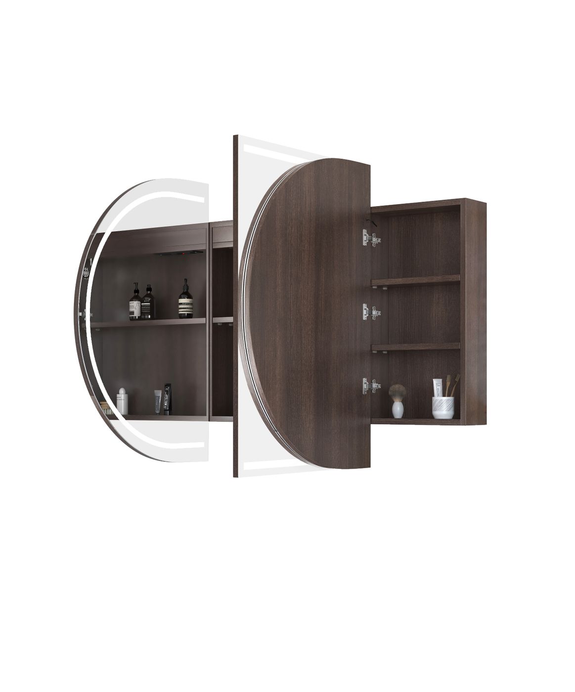 LED Bondi 1800x900 Sable Walnut Shaving Cabinet - Premium Edition