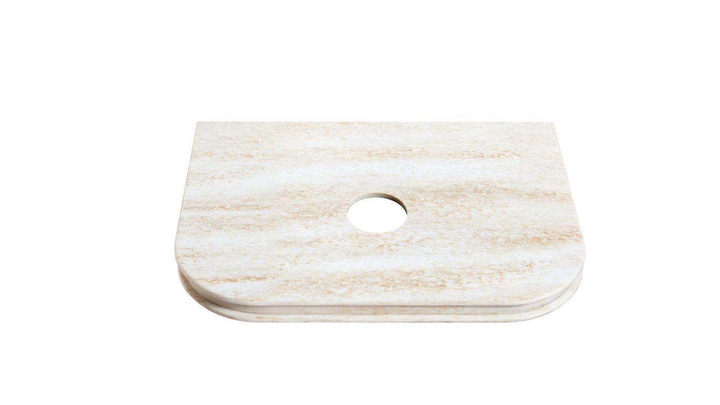 Havana 600mm Woodland Oak Fluted Floorstanding Curve Vanity with Sand Dune Top