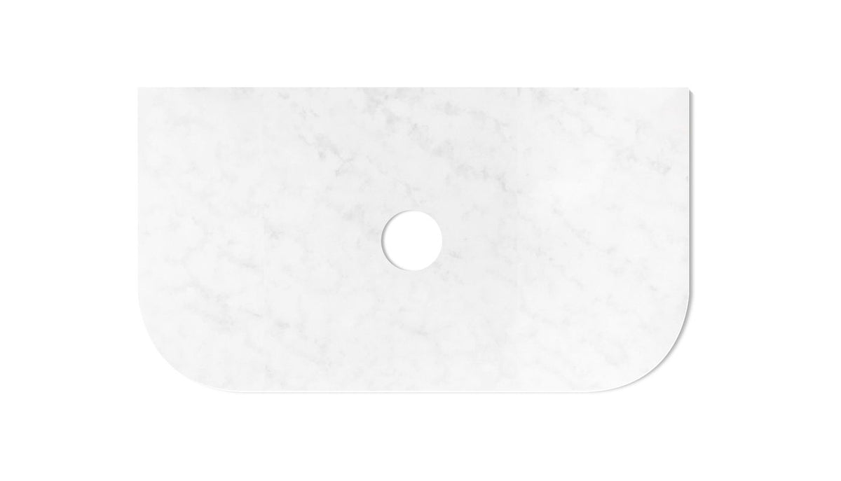 Havana 900mm Sable Walnut Fluted Floorstanding Curve Vanity with Cloudy Carrara Top