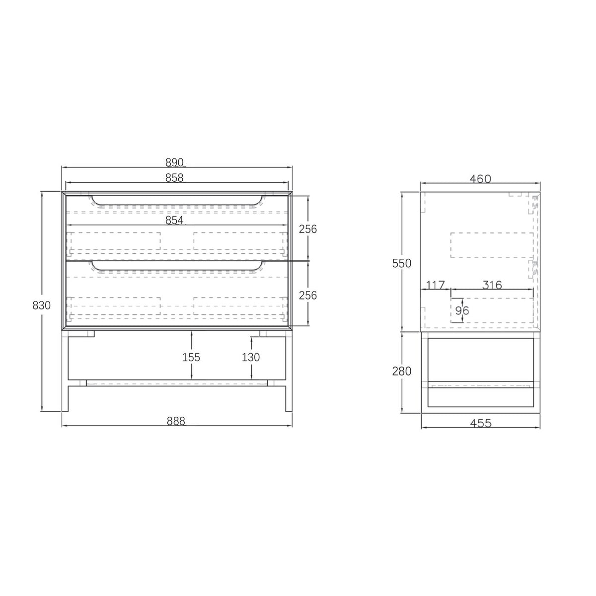 Leg Byron 900X450 Black Oak