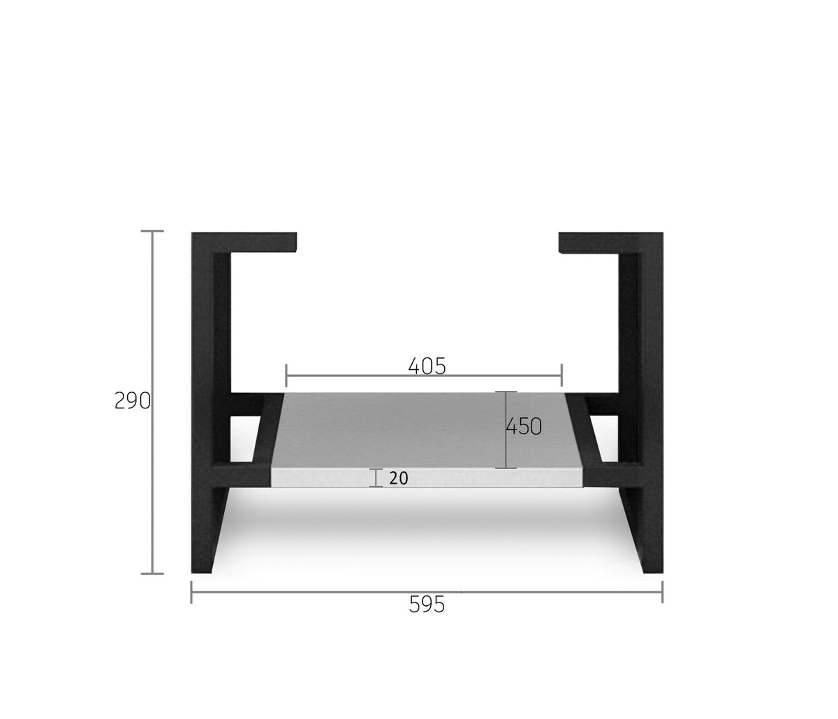Leg Boston 600X450 Matte Light Grey
