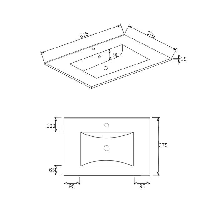 INSPIRE 600MM VANITY TOP
