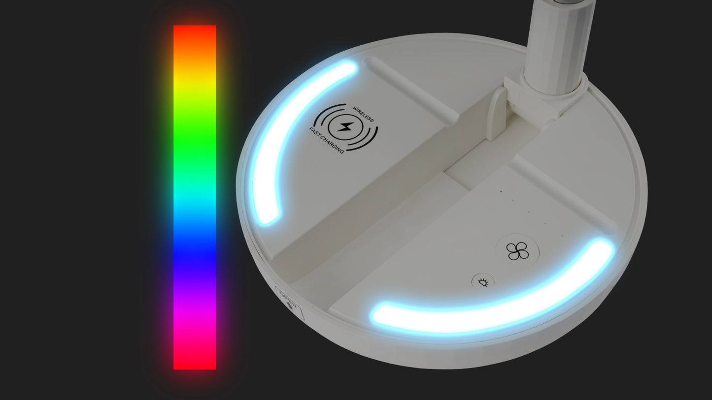 Goldair Platinum 18cm Rechargeable Desk Fan with Wireless Charger - Reno Spares