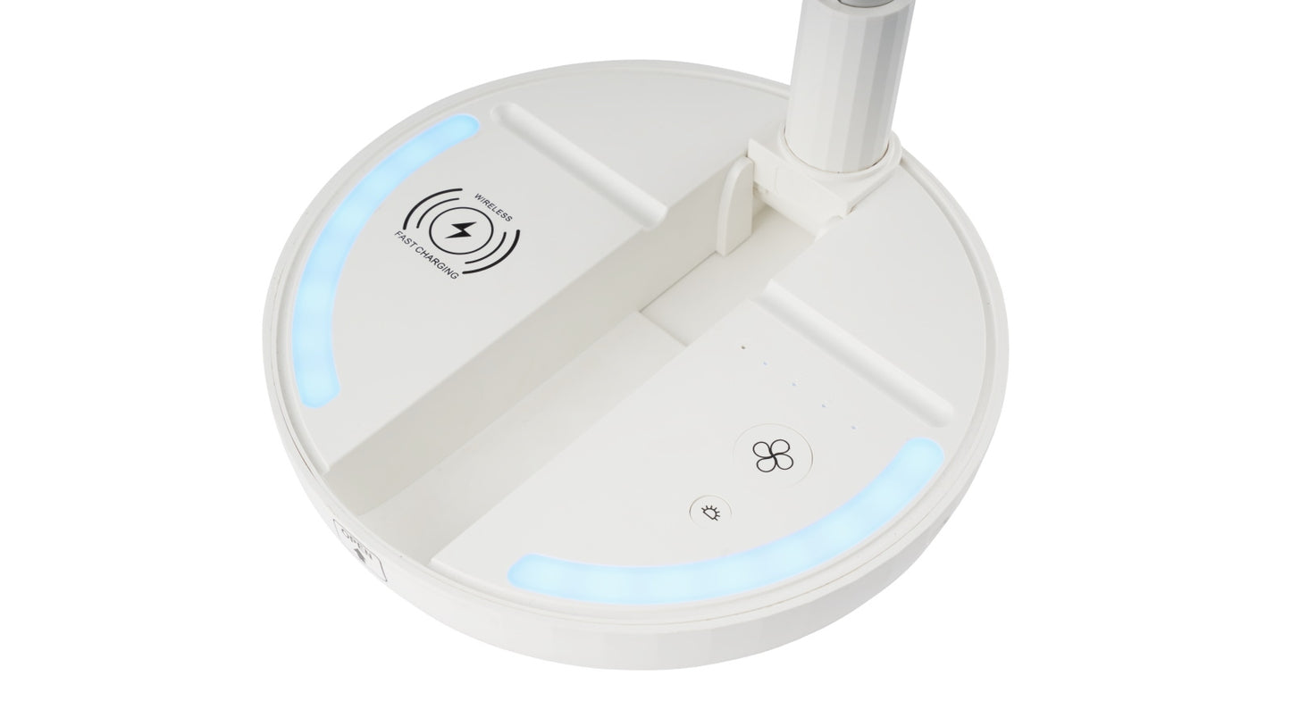 Goldair Platinum 18cm Rechargeable Desk Fan with Wireless Charger - Reno Spares