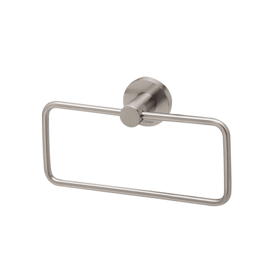 Phoenix Radii Hand Towel Holder Round Plate Brushed Nickel - Reno Spares