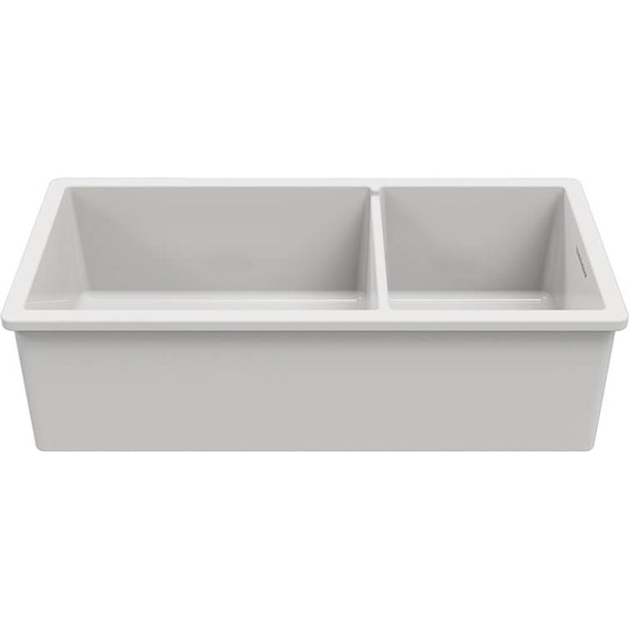 Turner Hastings CUD93FSOF Cuisine 1 & 1/2 Bowl Fireclay Sink with Overflow