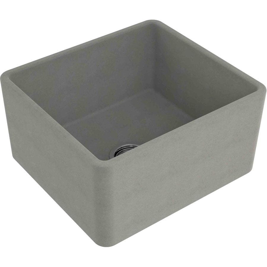 Turner Hastings NO504FSCLOF Novi Single Bowl Concrete Look Fireclay Sink with Overflow