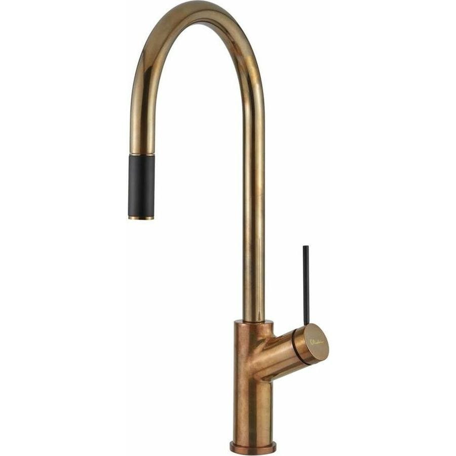 Oliveri VT0398BNB Vilo Natural Gooseneck Pull Out Mixer Tap
