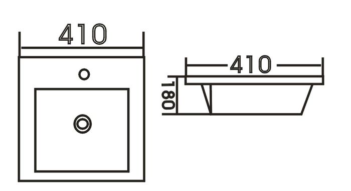 Inspire Inset Square Basin 410 x 410