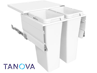 600mm Tanova Designer Series Soft Close Waste Bin System - 2 X 36L