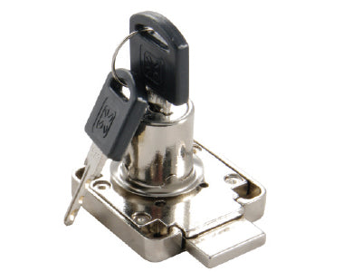 Projection Drawer Lock 22mm - Keyed Different - Nickel Plated
