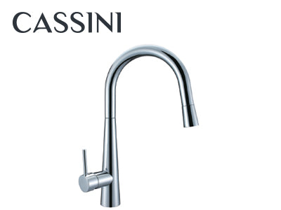 Cassini Flanged Goose Neck Pull Out Sink Mixer