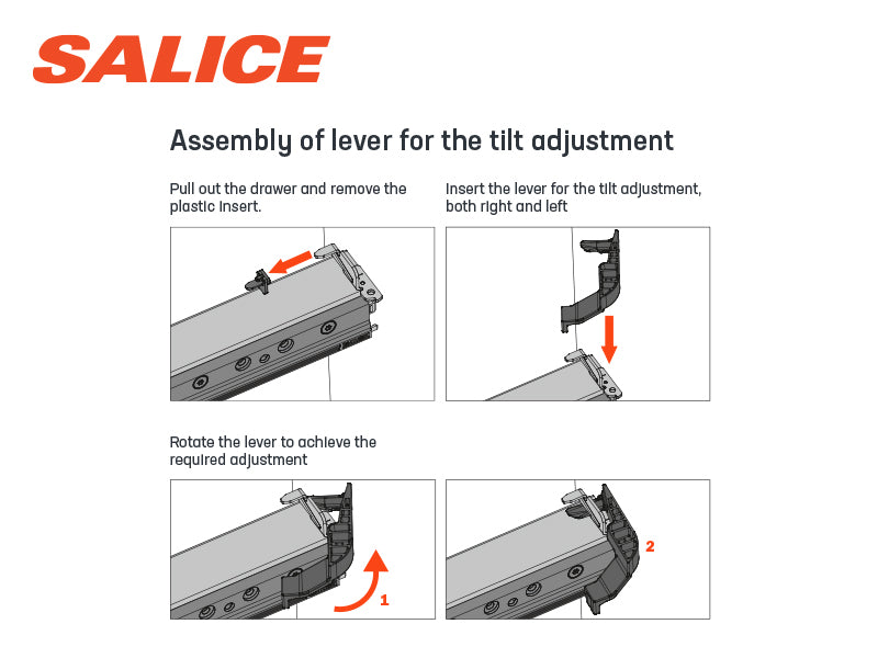 Salice F70 HD Undermount Runner Rear Tilt Adjustment Clip Set