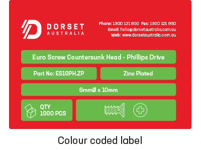 Euro Screw Countersunk Head