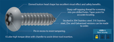 Prolok Resytork Pan Head Self Tapping Screws