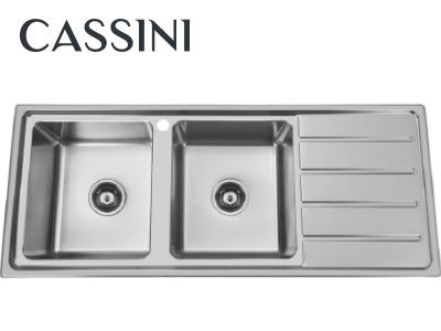 Cassini SquareLine Sink - Double Bowl