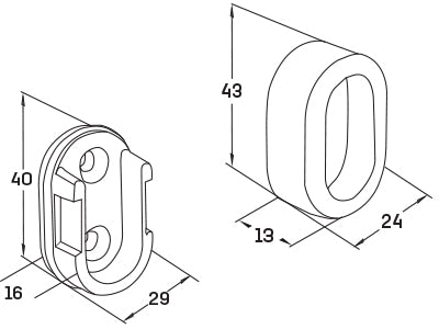 Flange For Oval Wardrobe Tube with Cover