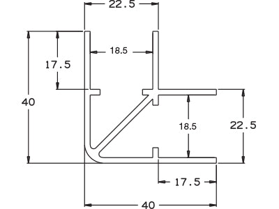 Aluminium Partition Extrusion External Corner Profile