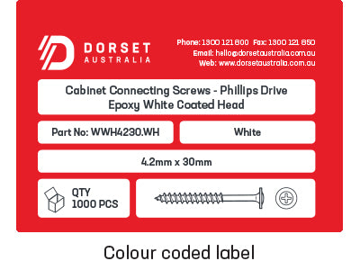 Cabinet Connecting Screws with White Coated Head