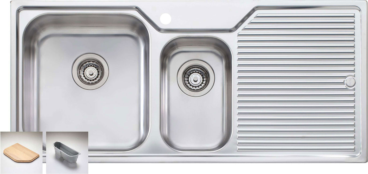 Oliveri Sink 1080mm LH 1 & 1/2 Bowl