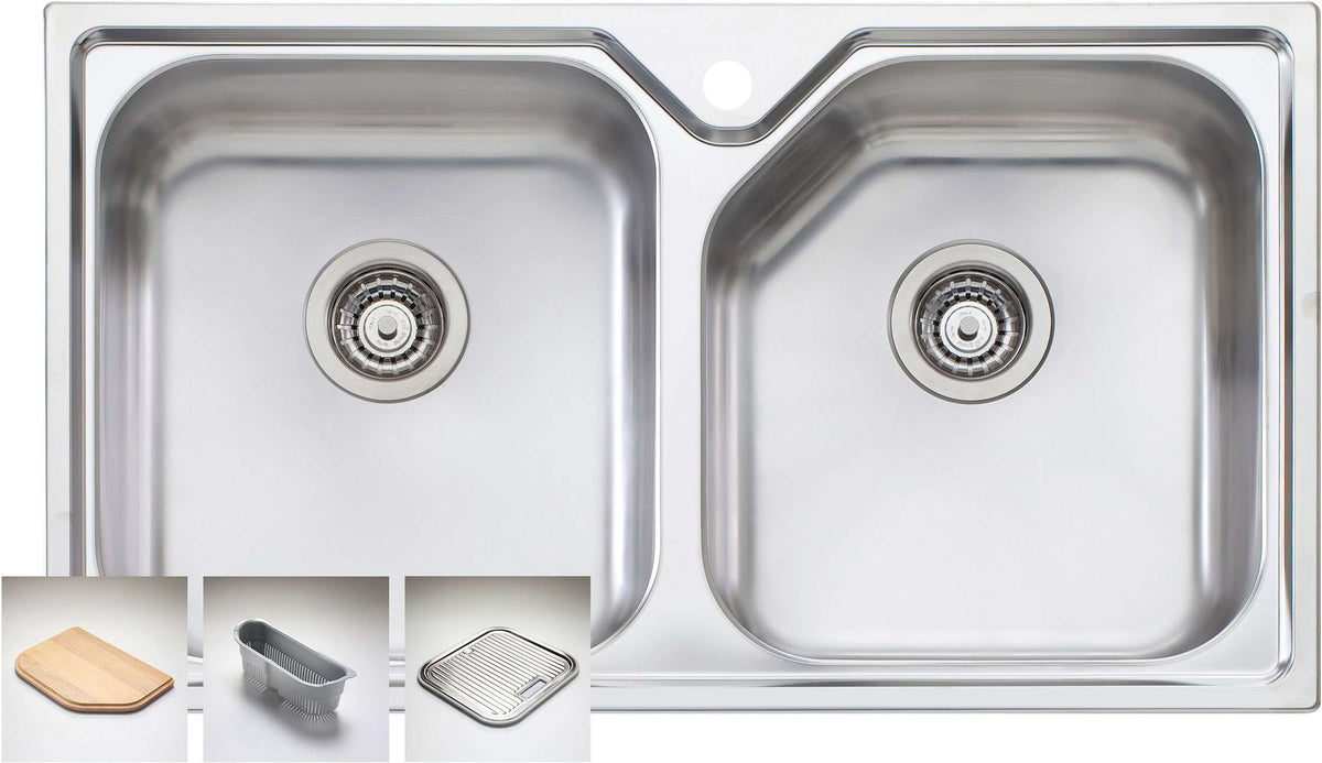 Oliveri Sink 875mm Double Bowl