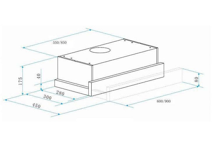 90cm Slide-out Rangehood | ORT9WXL — Omega Appliances