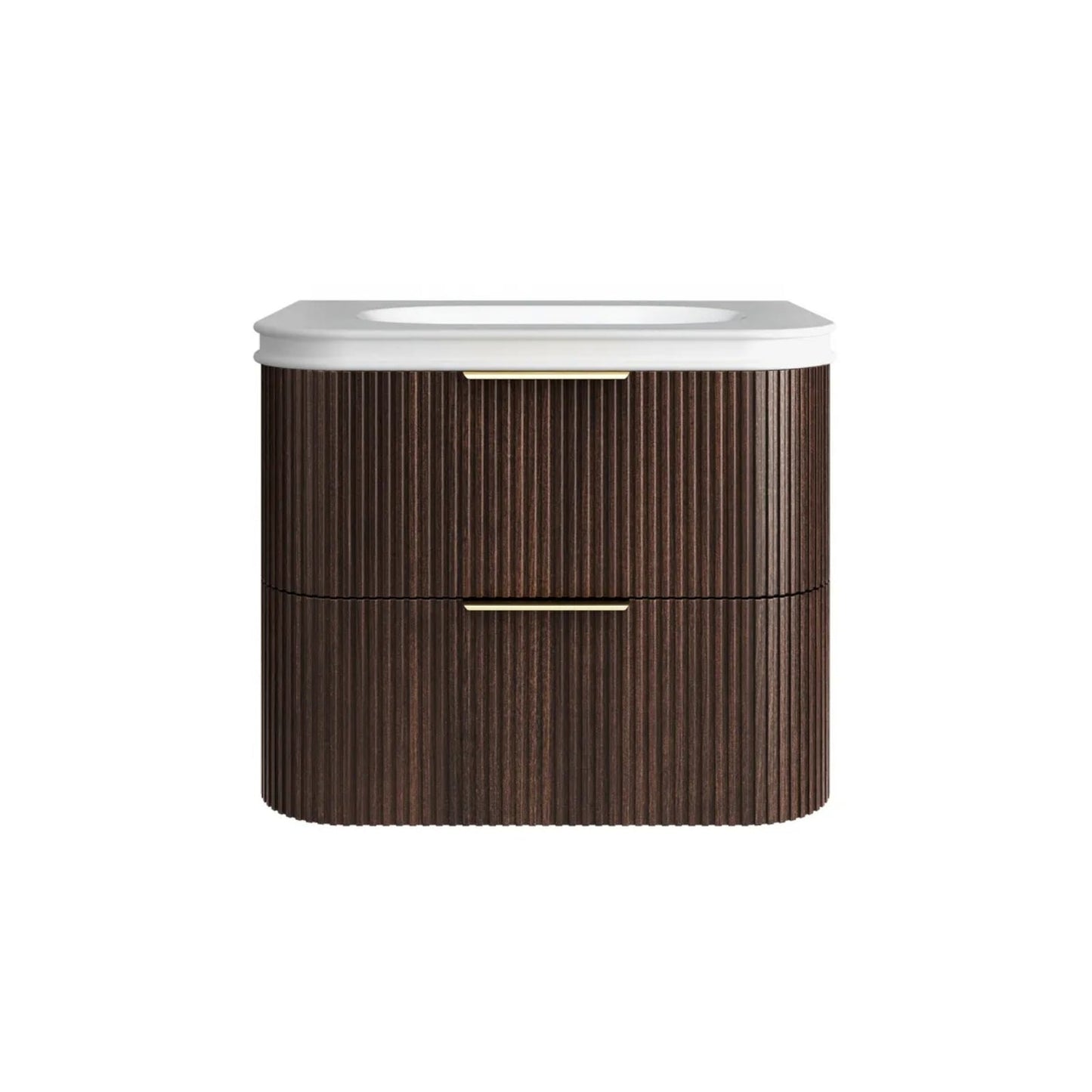 Otti Havana Fluted Curved Wall Hung Vanity with Moulded Top